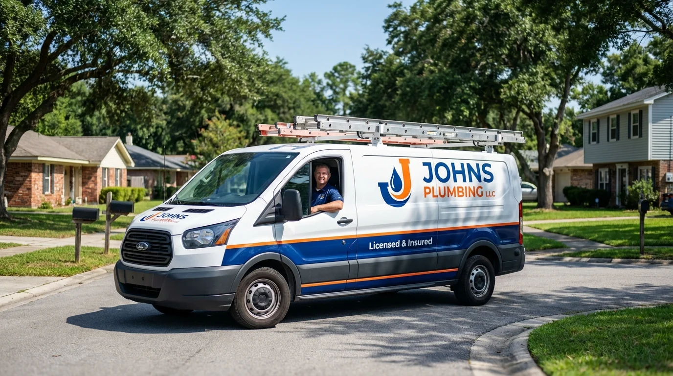Johns Plumbing LLC service van in Theresa, WI